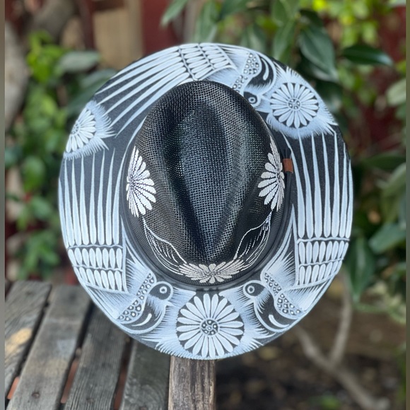 Accessories - MEXICAN Hand painted artisan fedora sun hat/ranchero hat